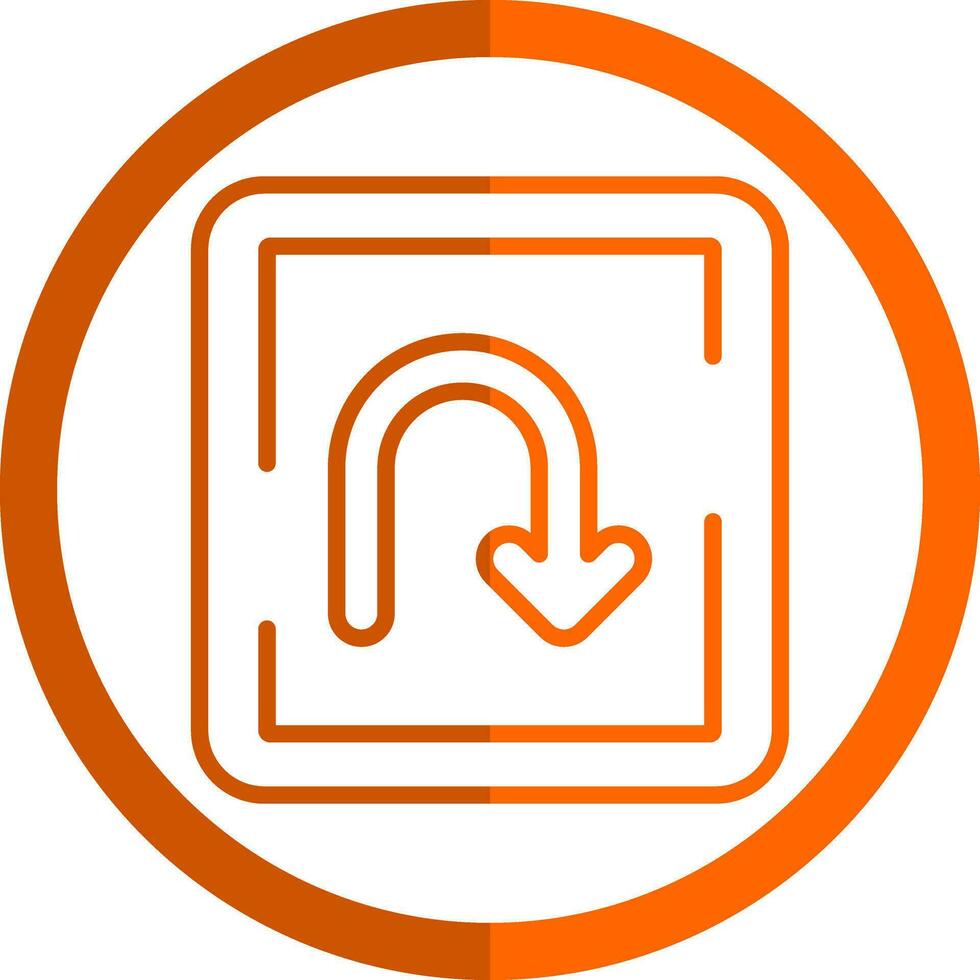 U Turn Vector Icon Design
