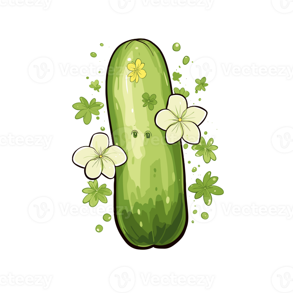 Cucumber watercolor illustration, Vegetable isolated on transparent background, AI Generative png