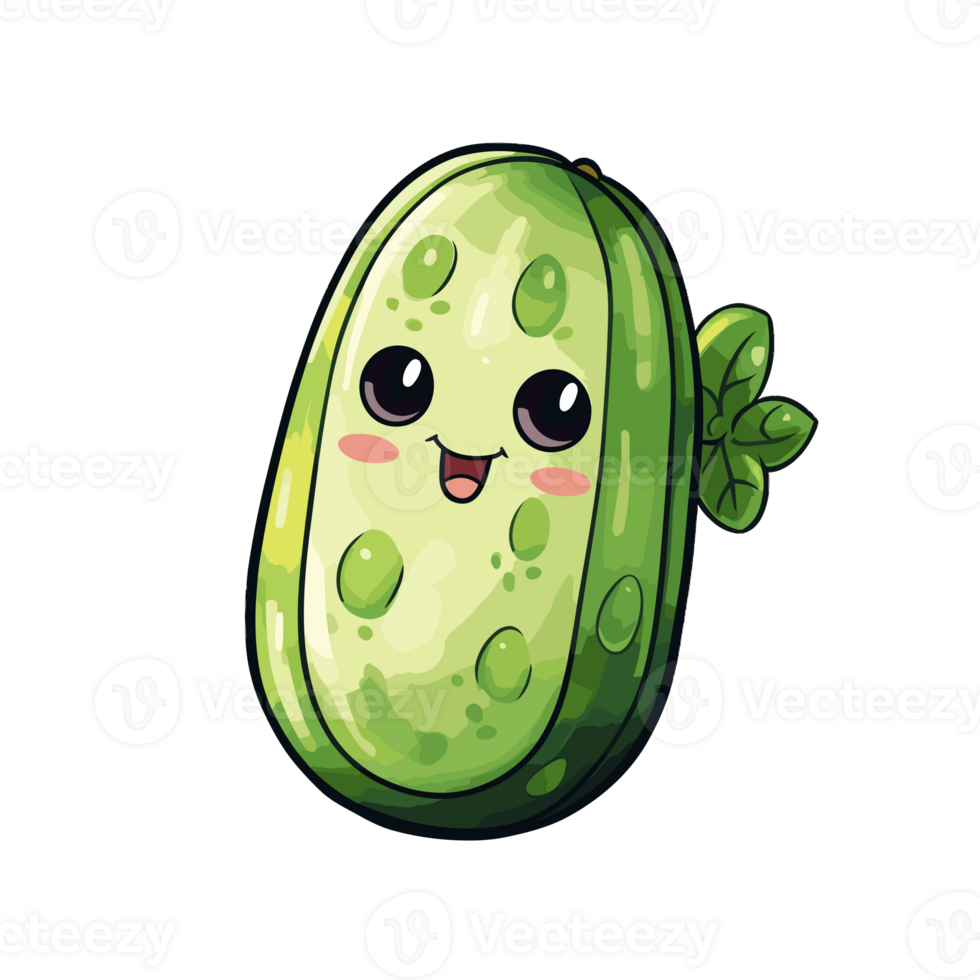 Cucumber watercolor illustration, Vegetable isolated on transparent background, AI Generative png