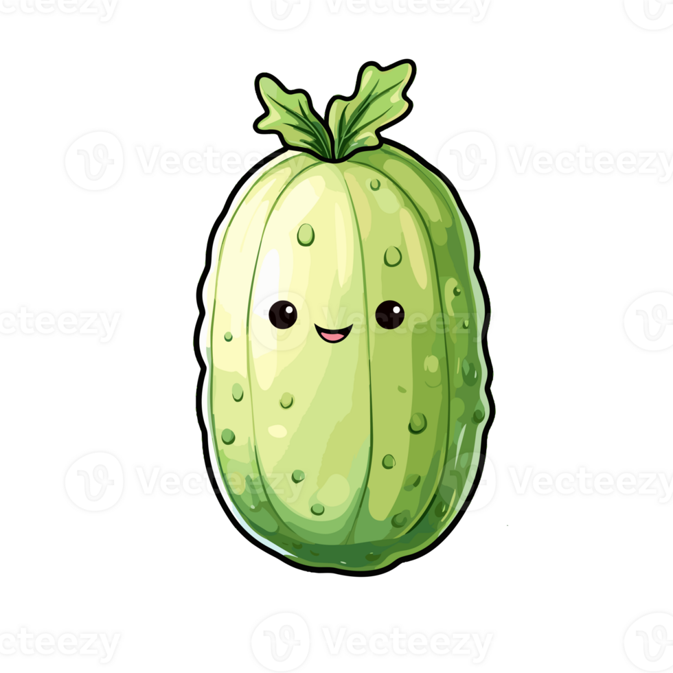 Cucumber watercolor illustration, Vegetable isolated on transparent background, AI Generative png