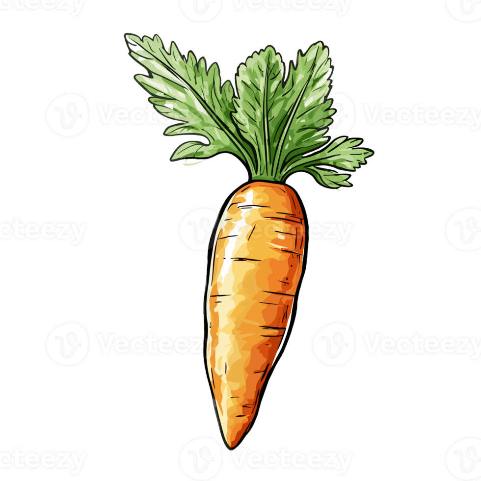 Carrot watercolor illustration, Vegetable isolated on transparent background, AI Generative png
