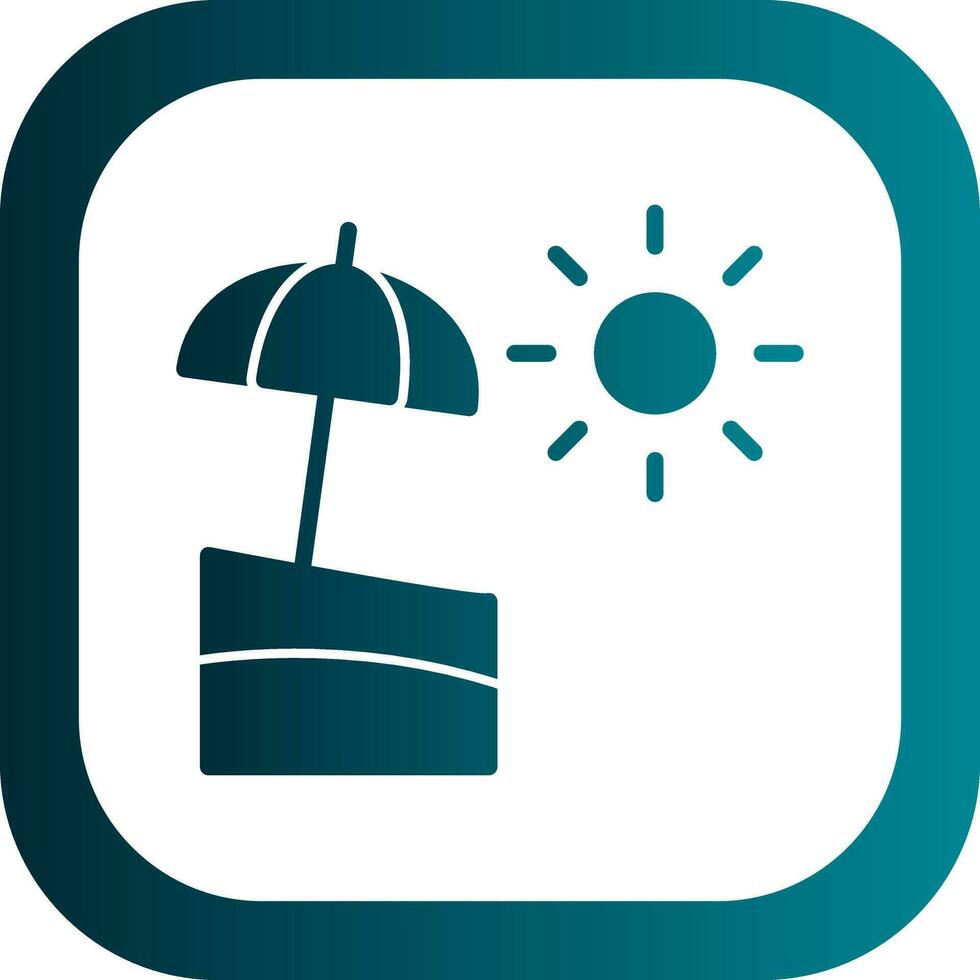 Sun Umbrella  Vector Icon Design