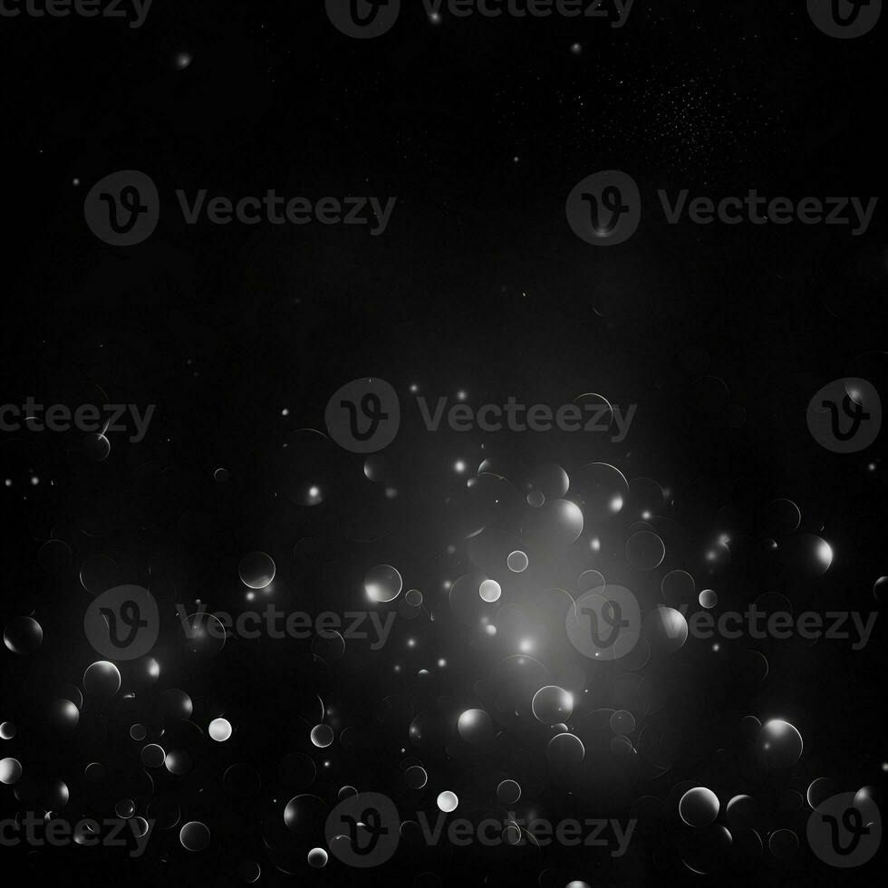 Black shimmering abstract background with bokeh effect photo