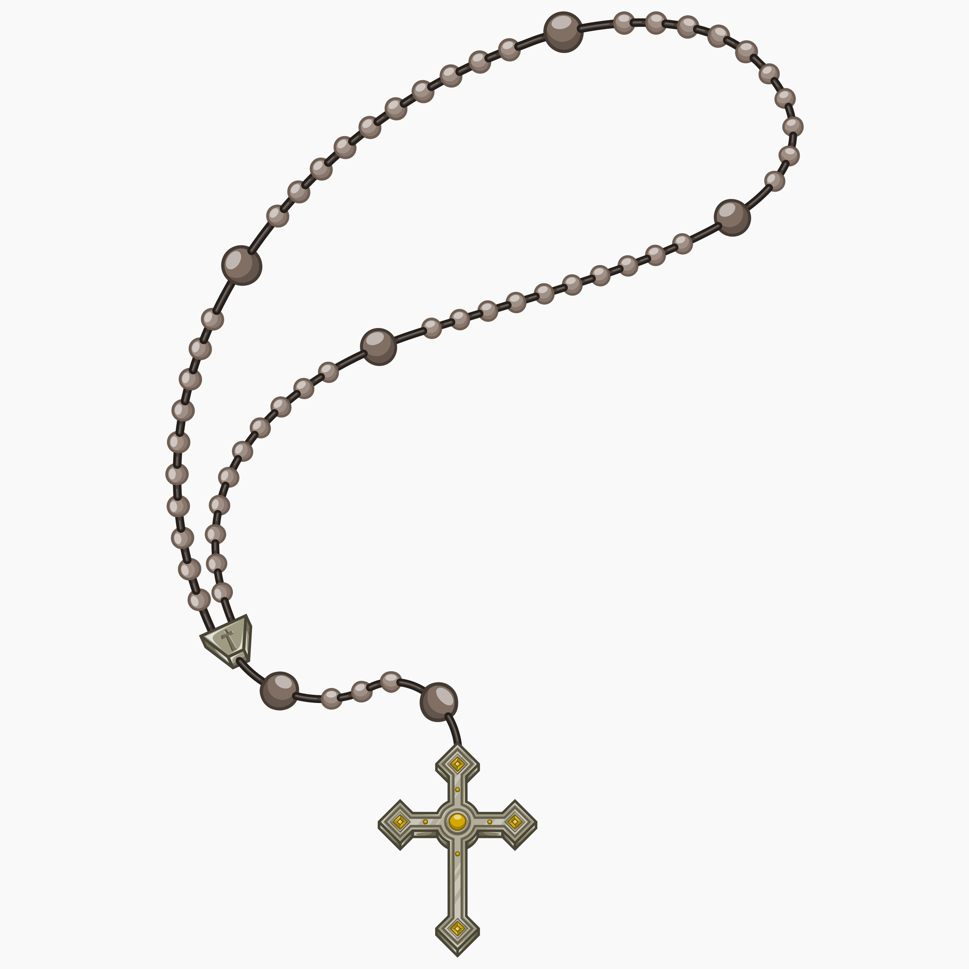 vector-design-of-rosary-with-christian-cross-symbol-of-catholic