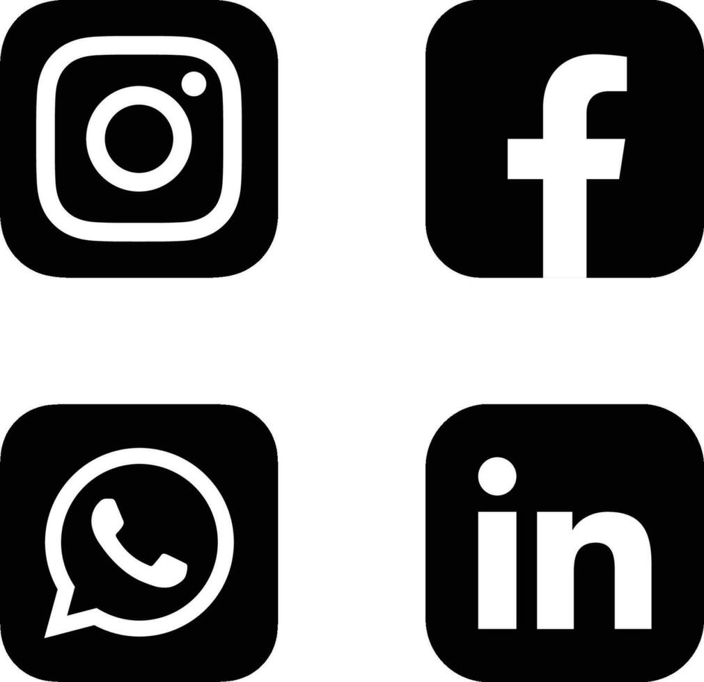 Social Media Logo Black vector