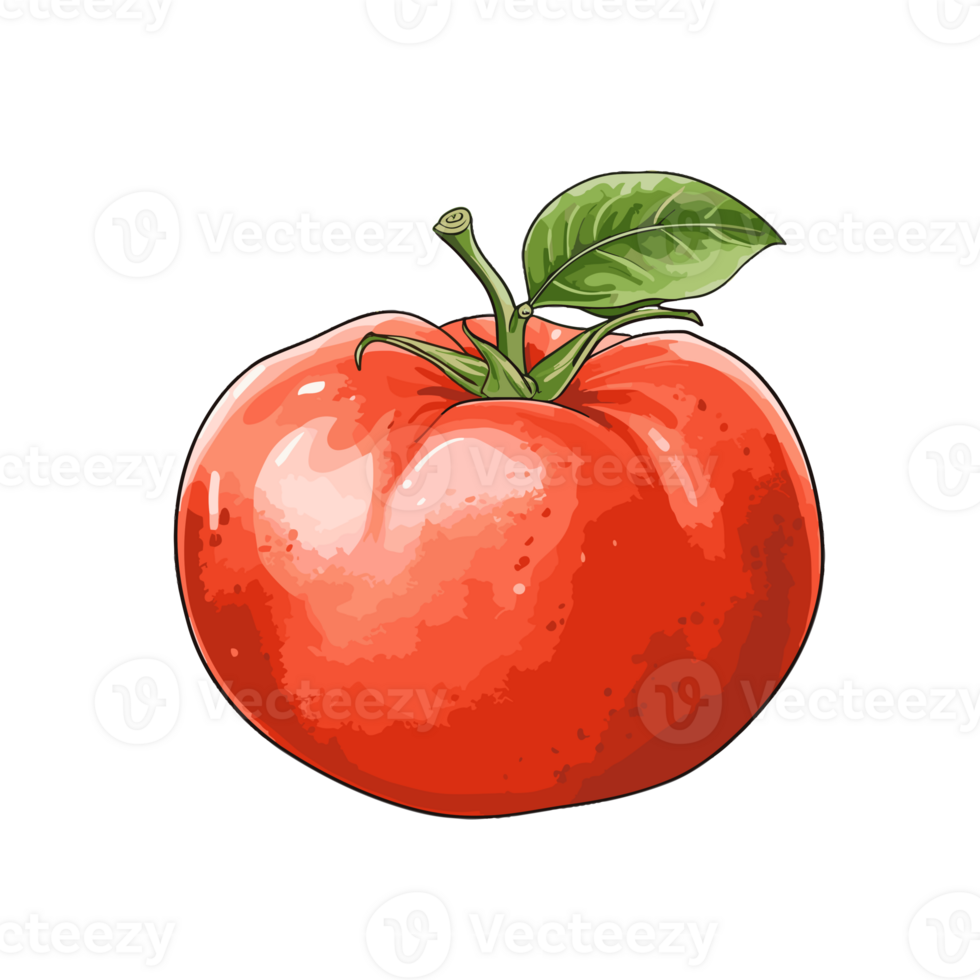 Tomato watercolor illustration, Vegetable isolated on transparent background, AI Generative png