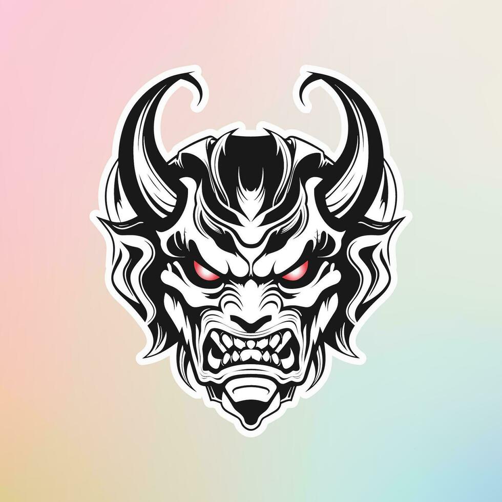 Stylized Bull Head with Tribal Tattoo vector