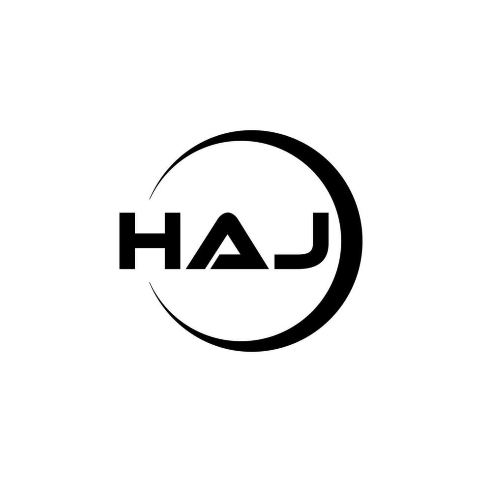 HAJ Logo Design, Inspiration for a Unique Identity. Modern Elegance and Creative Design. Watermark Your Success with the Striking this Logo. vector