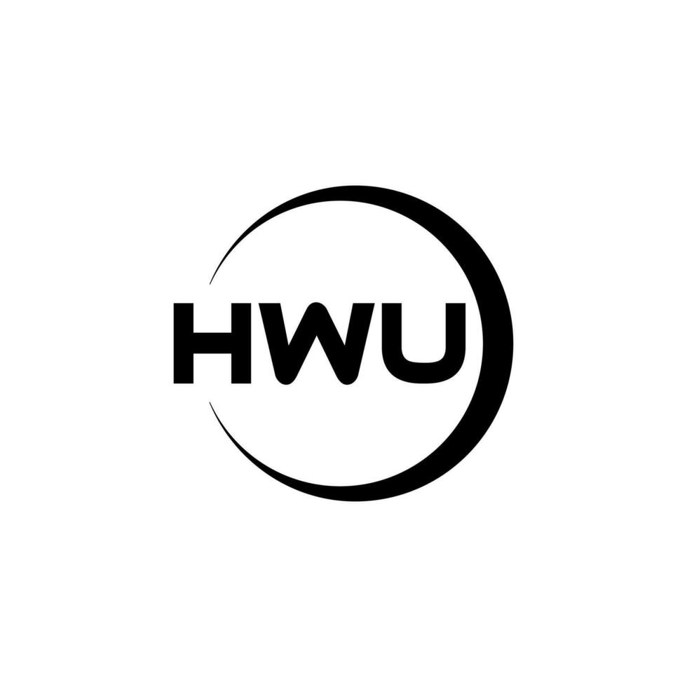 hwu logo diseño, inspiración para un único identidad. moderno elegancia y creativo diseño. filigrana tu éxito con el sorprendentes esta logo. vector