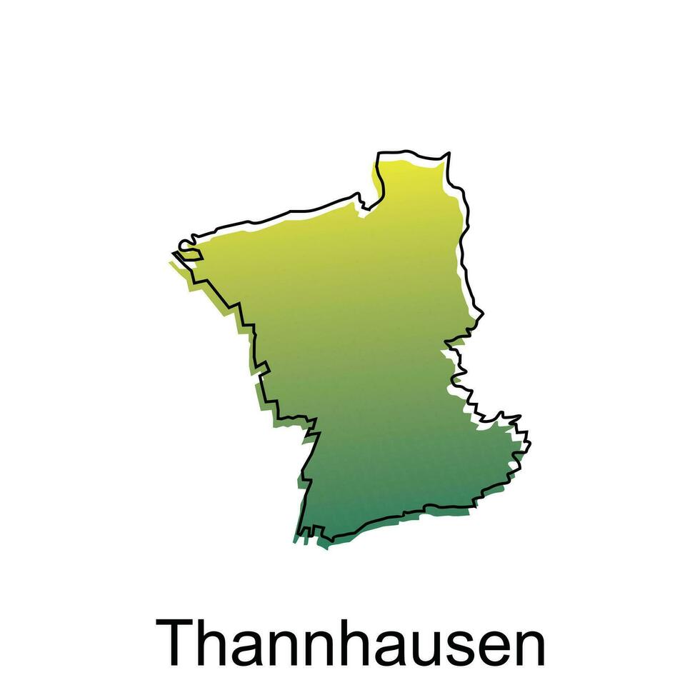 Map of Thannhausen illustration design with black outline on white background, design template suitable for your company vector