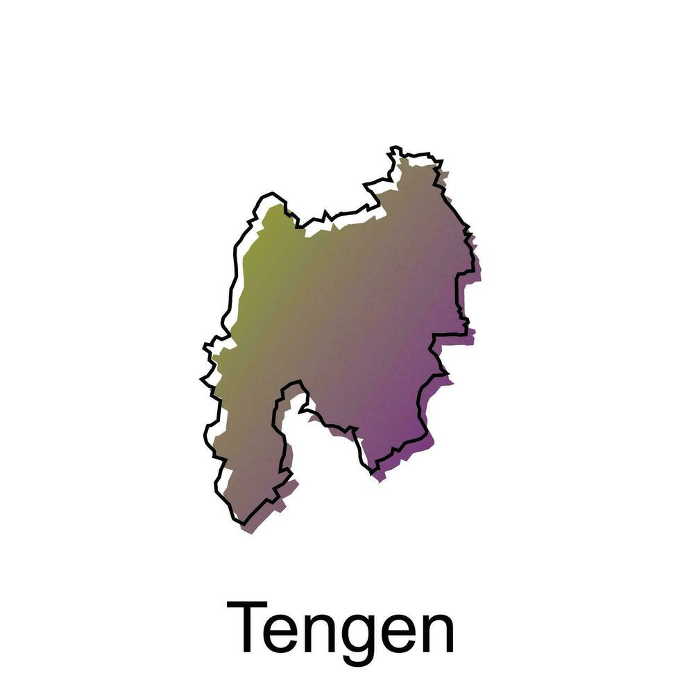 mapa de Tengen ilustración diseño con negro contorno en blanco fondo, diseño modelo adecuado para tu empresa vector