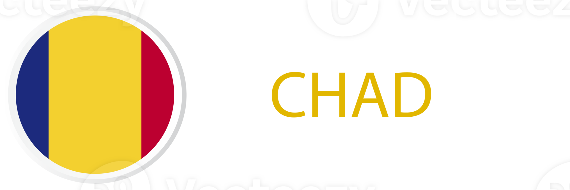 Chad flag in button web. png