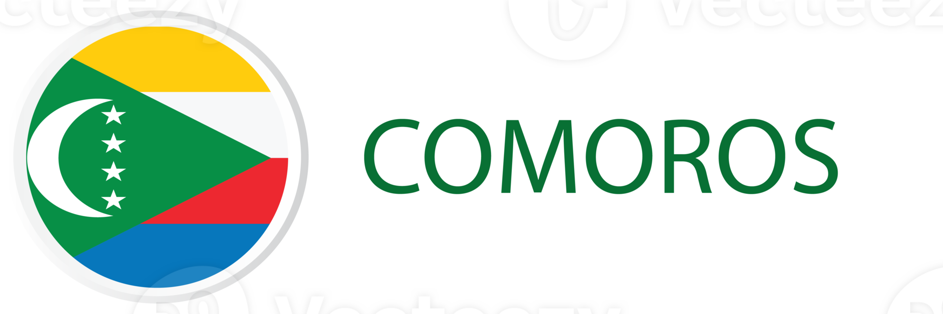Comoros flag in button web. png