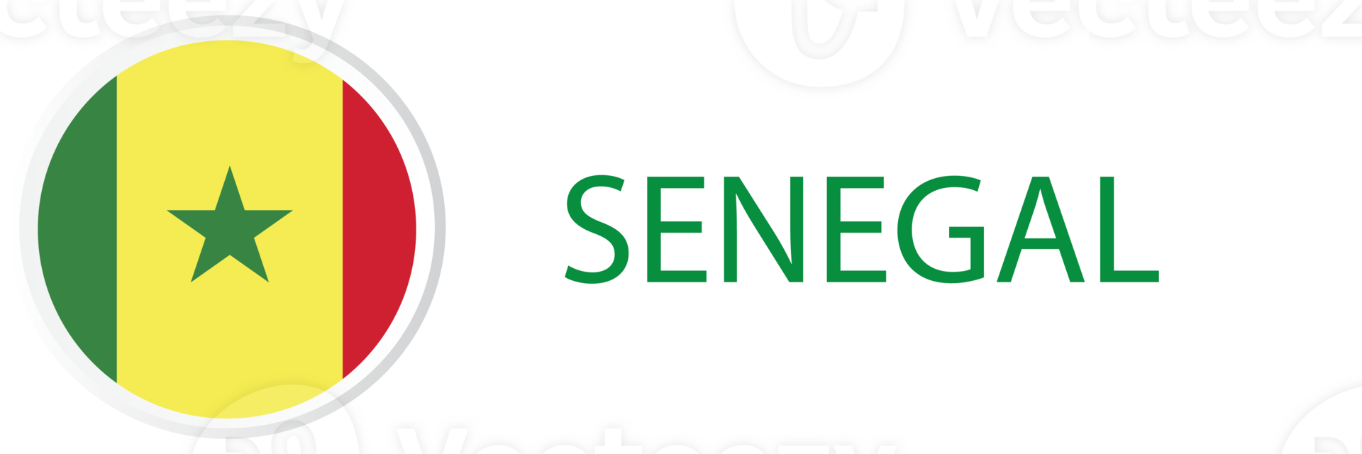 Senegal flag in button web. png