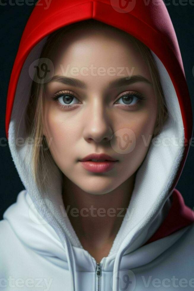 Stunning woman with a hoodie photo