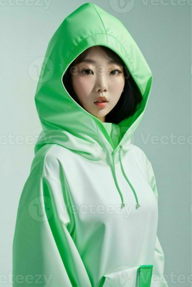 Stunning woman with a hoodie photo