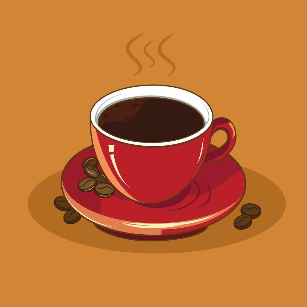 un taza caliente café vector ilustración