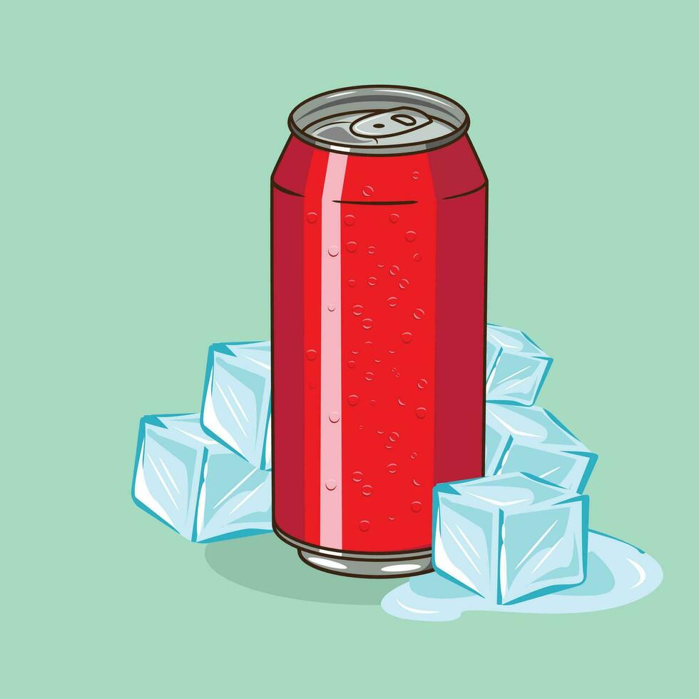 ilustración vector gráfico de largo bebida y hielo cubo , frío bebida y Fresco