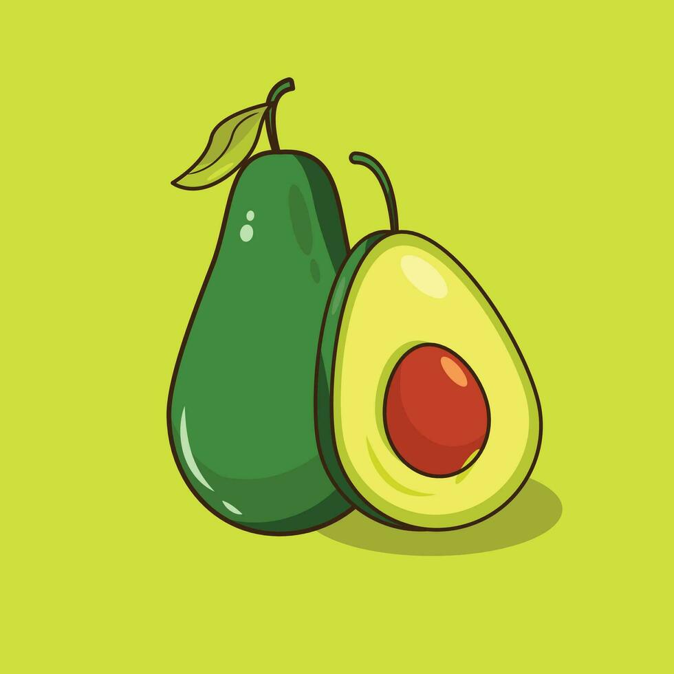 Illustration vector graphic of avocado an slice