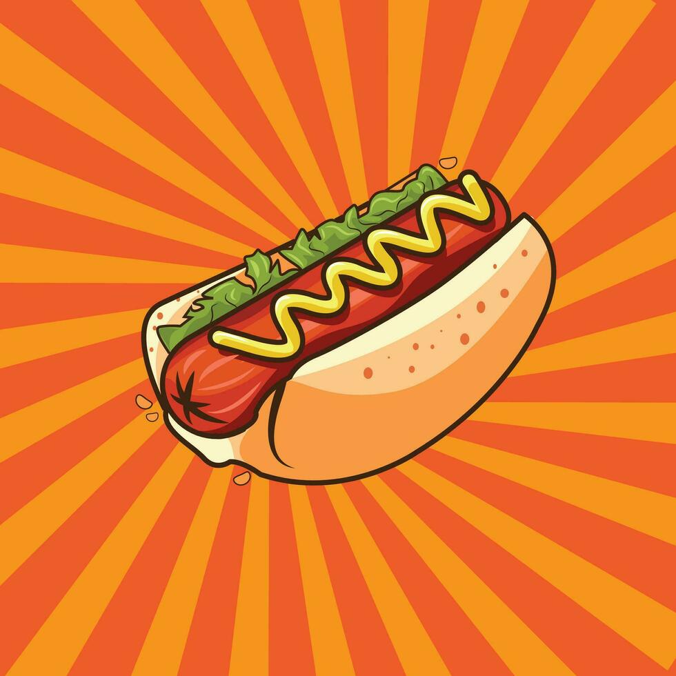 Illustration vector graphic of hot dog poster