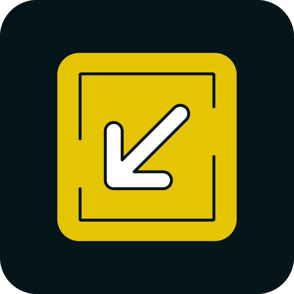 Down Left Arrow Vector Icon Design