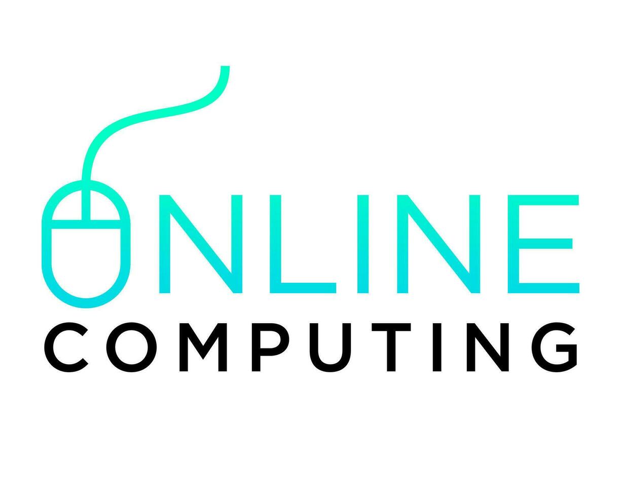 Wordmark mouse click computing logo design. vector