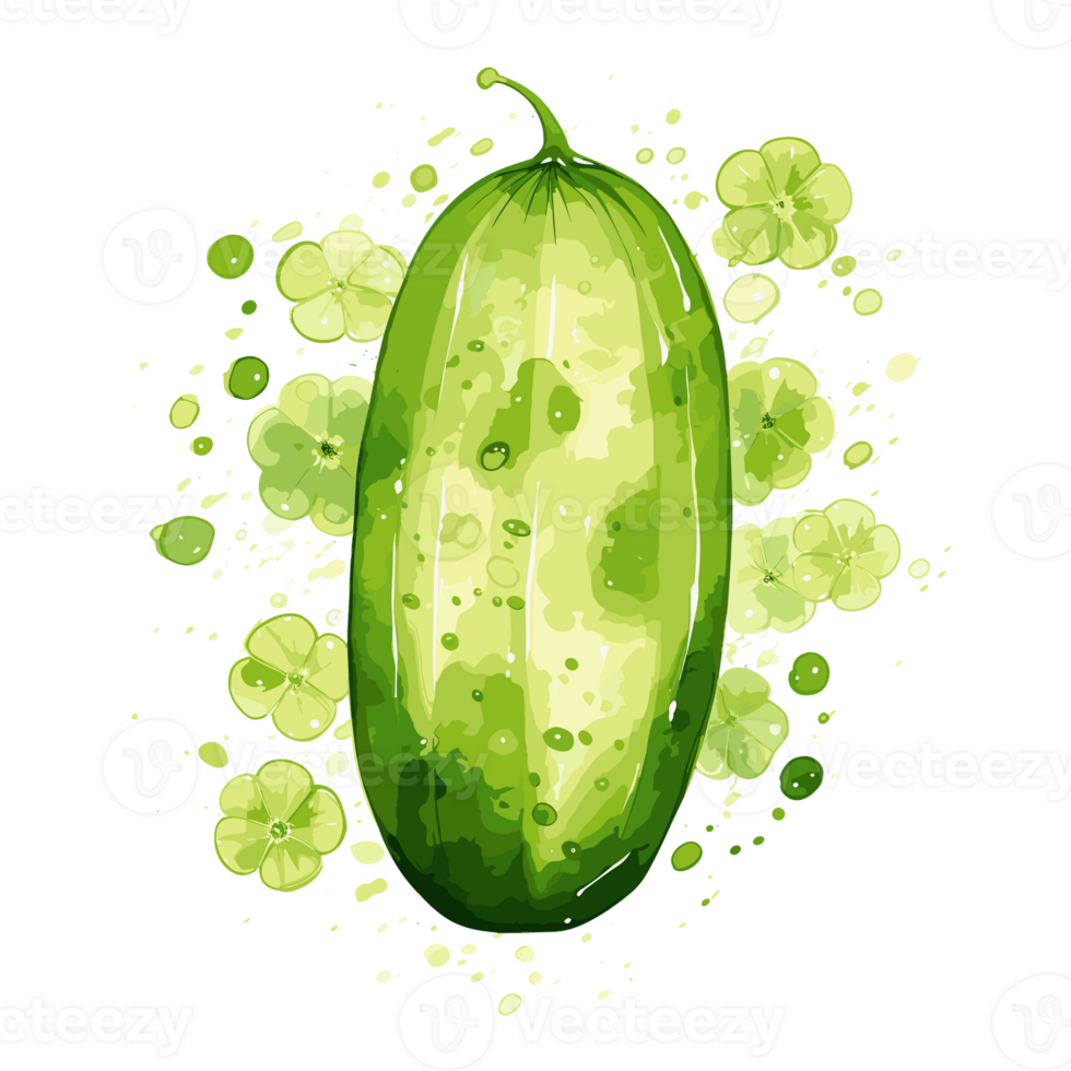 Cucumber watercolor illustration, Vegetable isolated on transparent background, AI Generative png