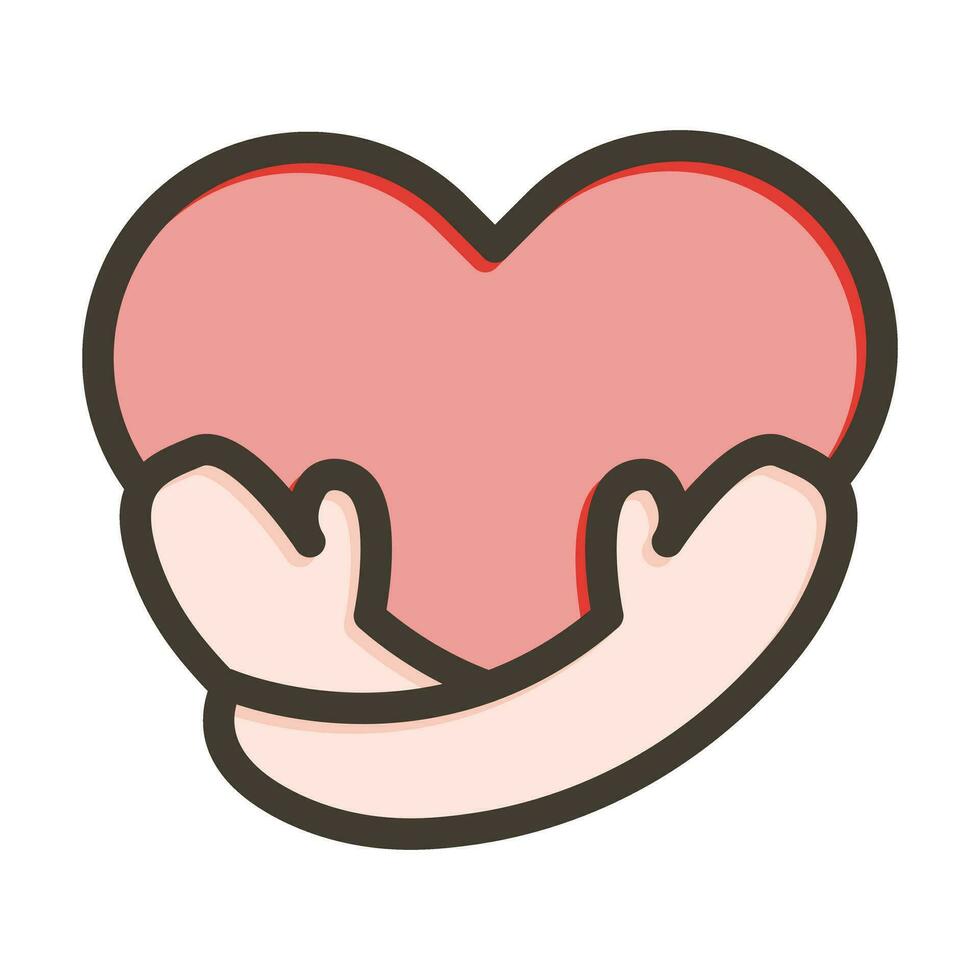 Self Love Vector Thick Line Filled Colors Icon For Personal And Commercial Use.