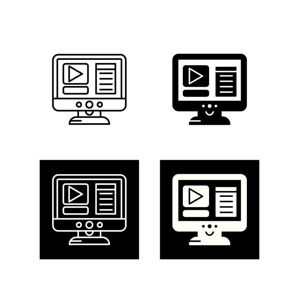 Video Lcd Vector Icon