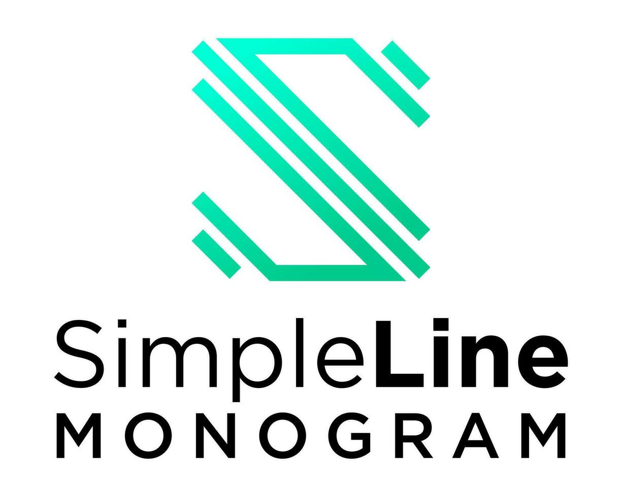 S letter monogram simple line logo design. vector