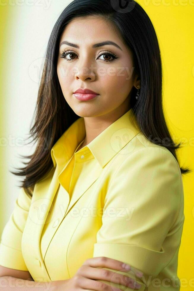 businesswoman with her arms folded photo