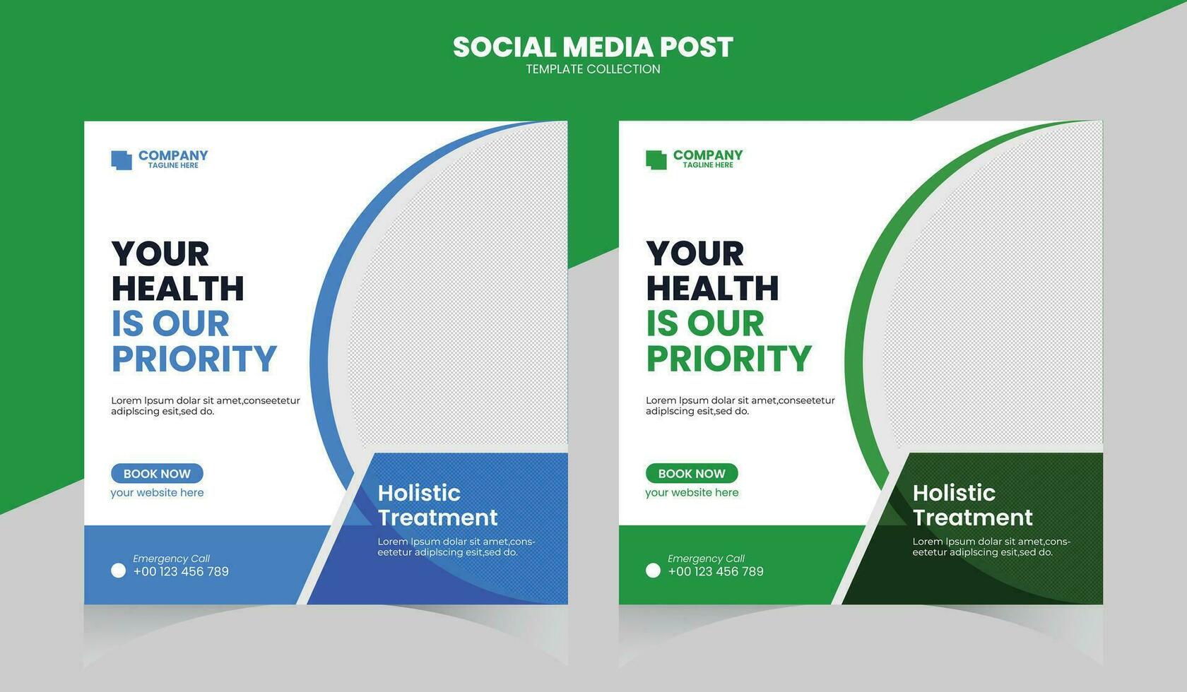 Medical Health Social Media Banner Post Template vector