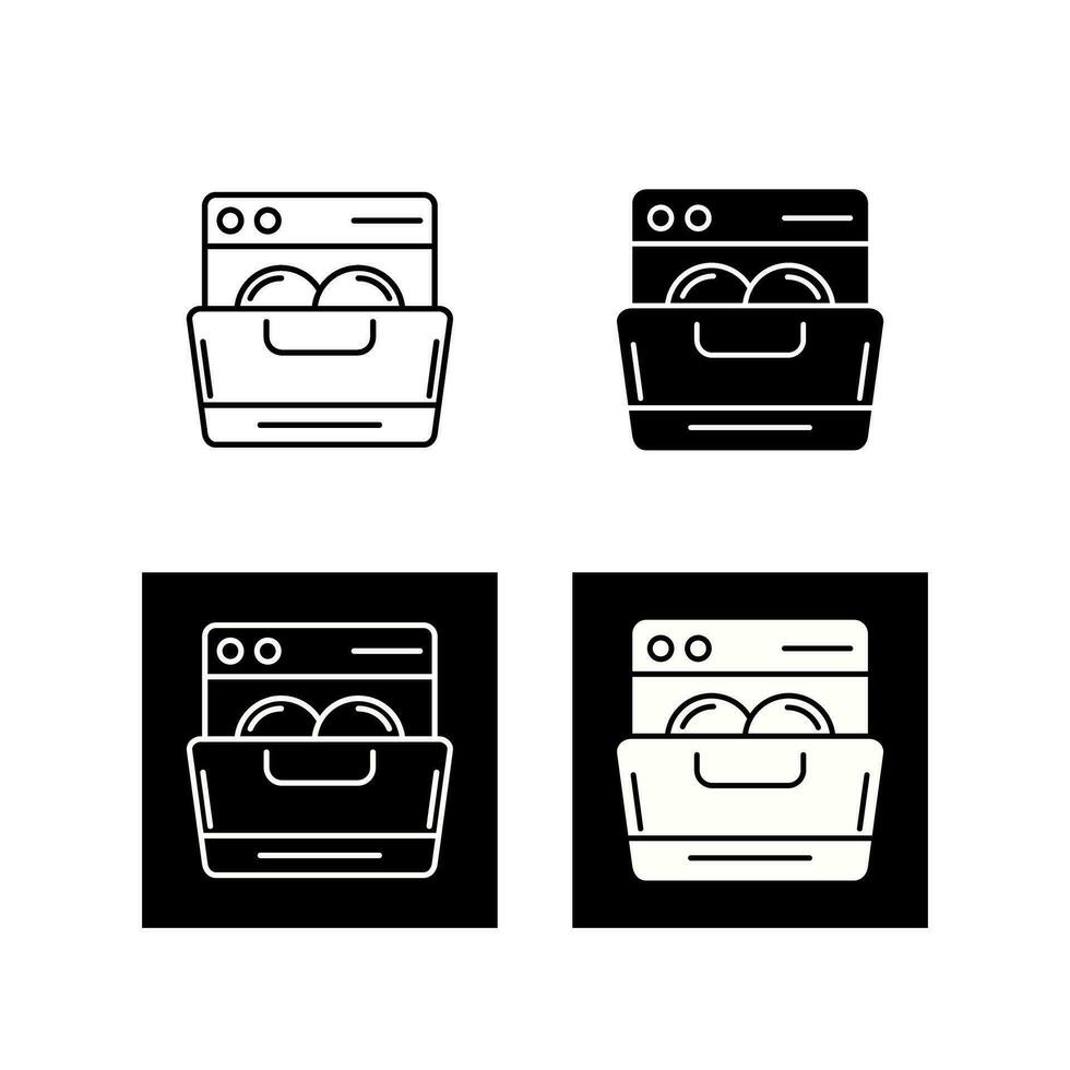 icono de vector de lavavajillas