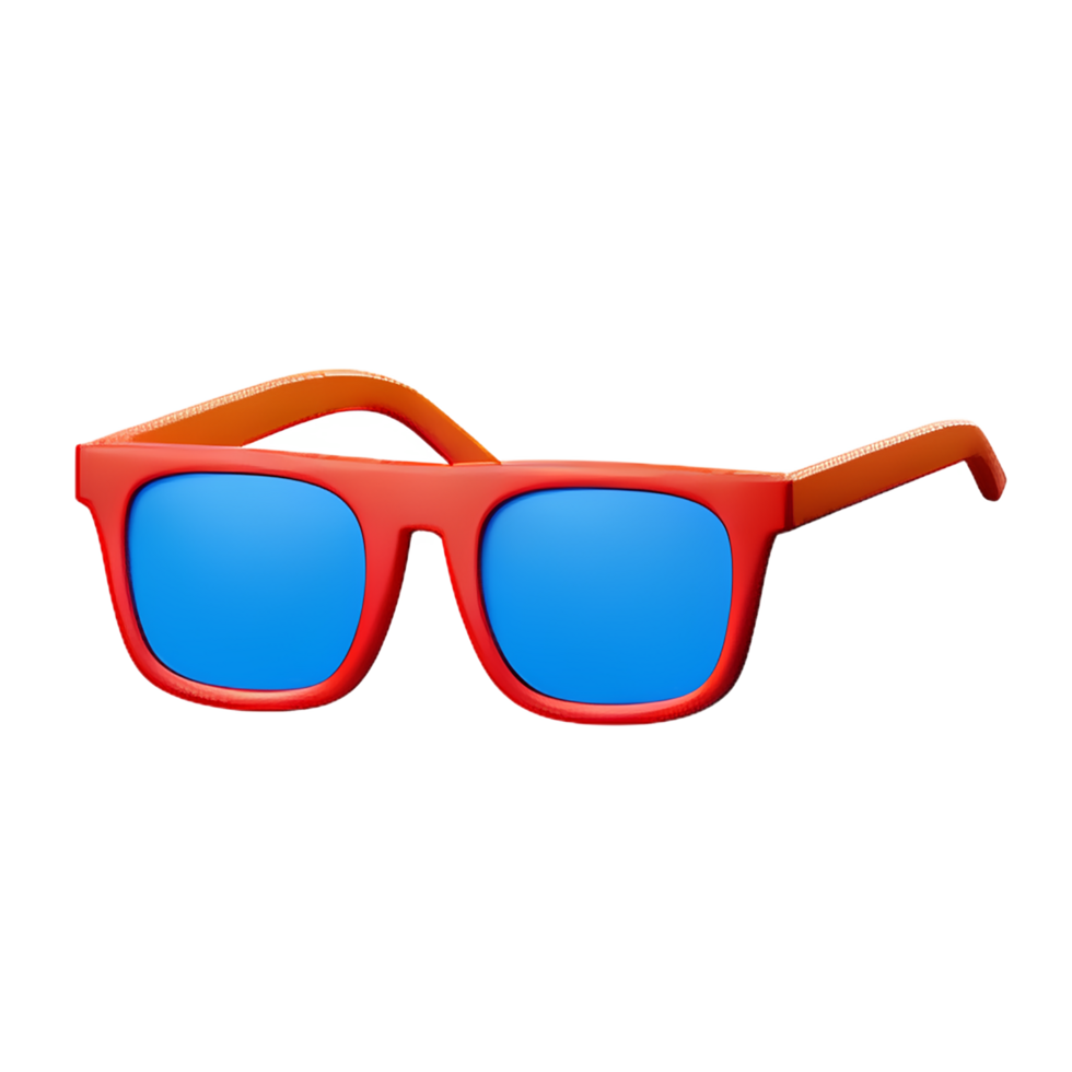 oculos de sol com vermelho e azul quadros em uma transparente fundo png