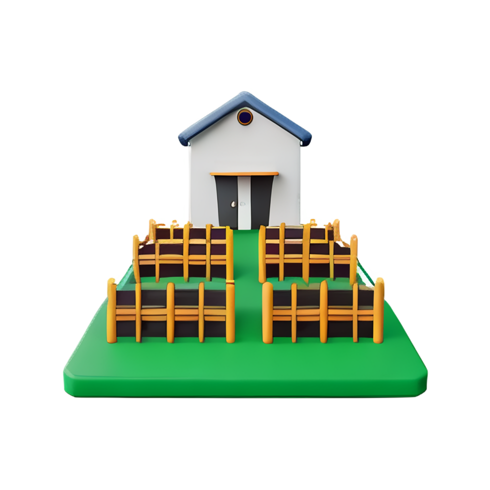 farm agriculture 3d house icon png