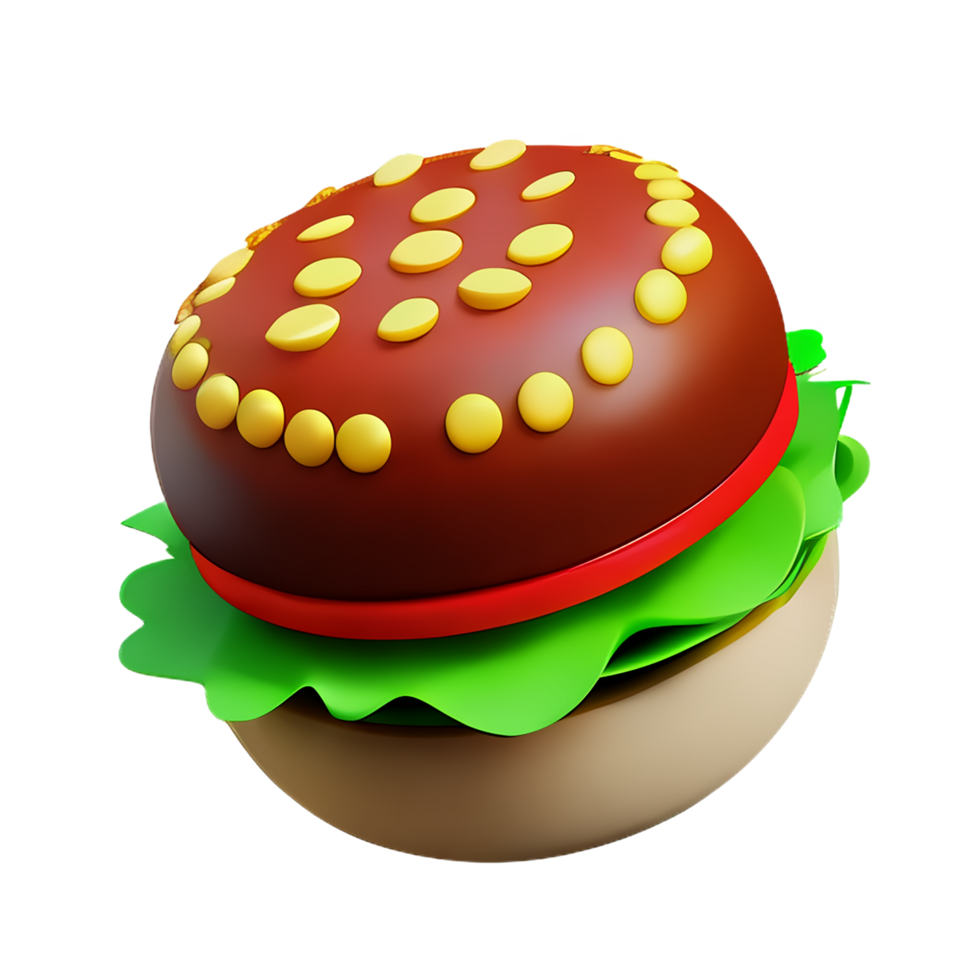 a hamburger with a green leaf on top png