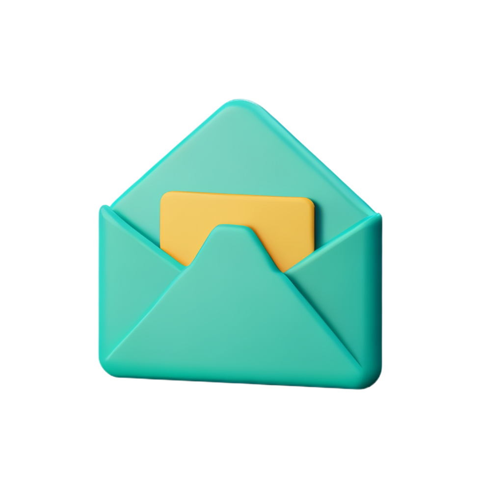 an envelope with a yellow envelope on a transparent background png