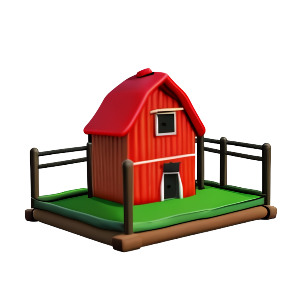 farm agriculture 3d house icon png