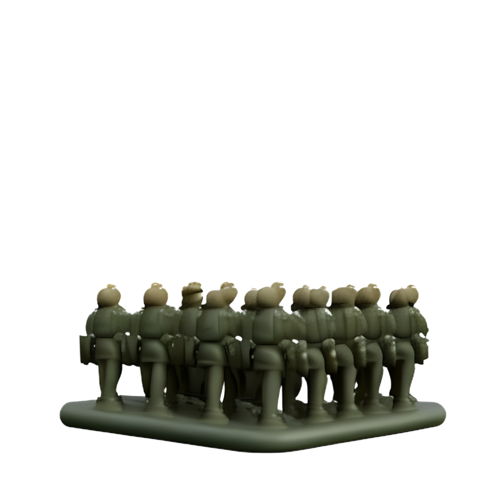 a group of soldiers standing in a line on a table png