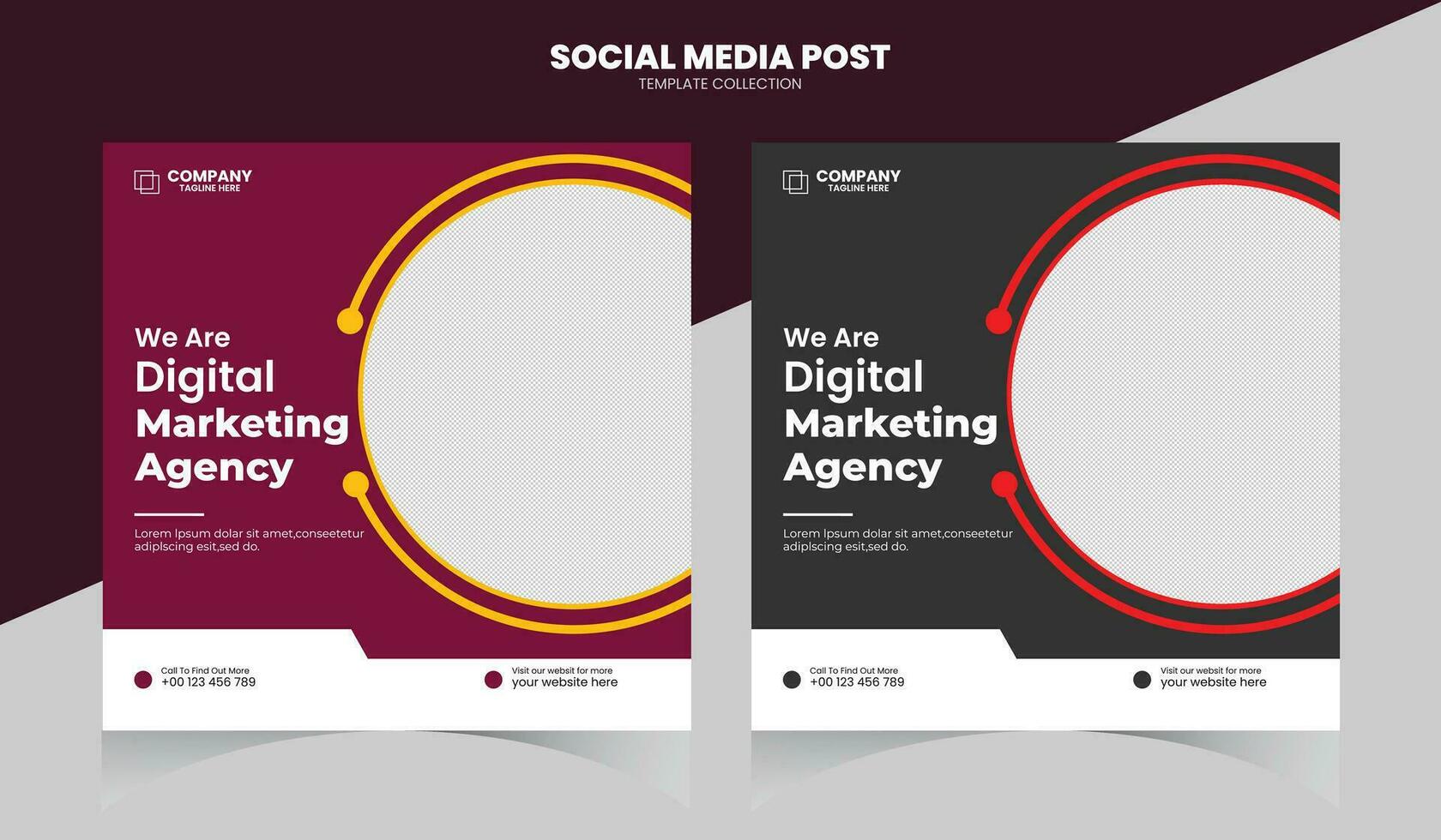 Marketing Social Media Post Template vector