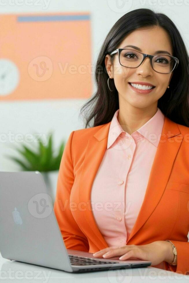 Business Woman With Laptop photo