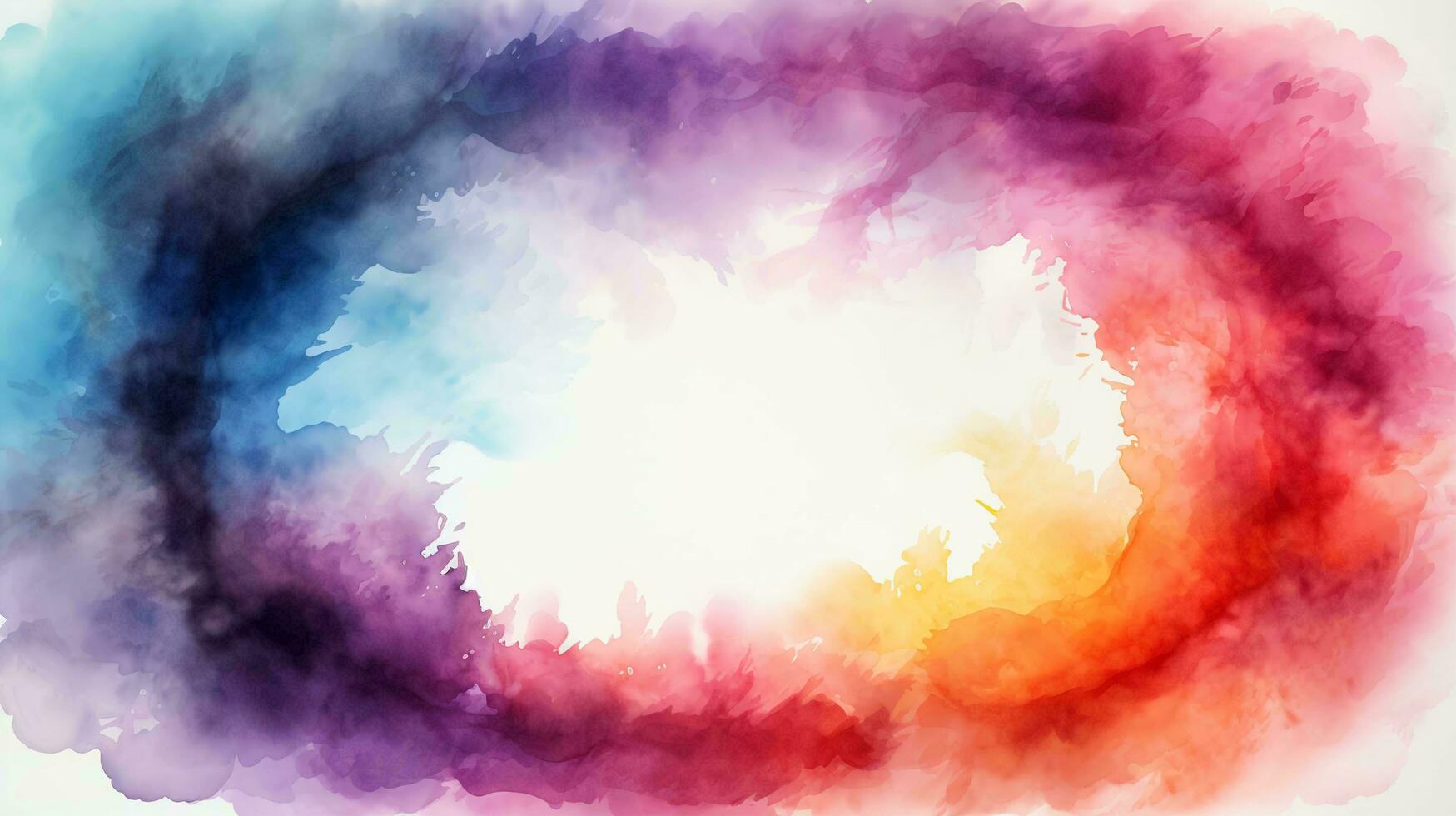 Abstract background of multi-colored watercolor streaks and circles photo