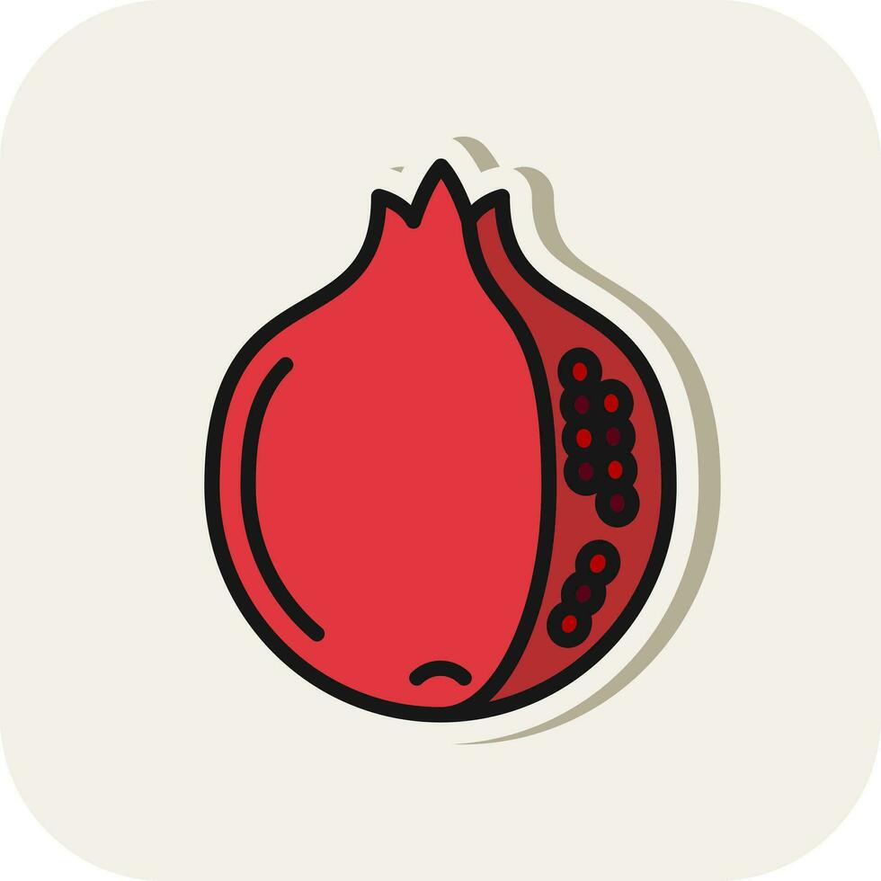 Pomegranate Vector Icon Design