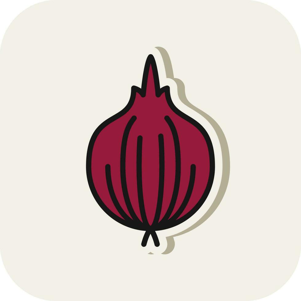 Red Onion Vector Icon Design