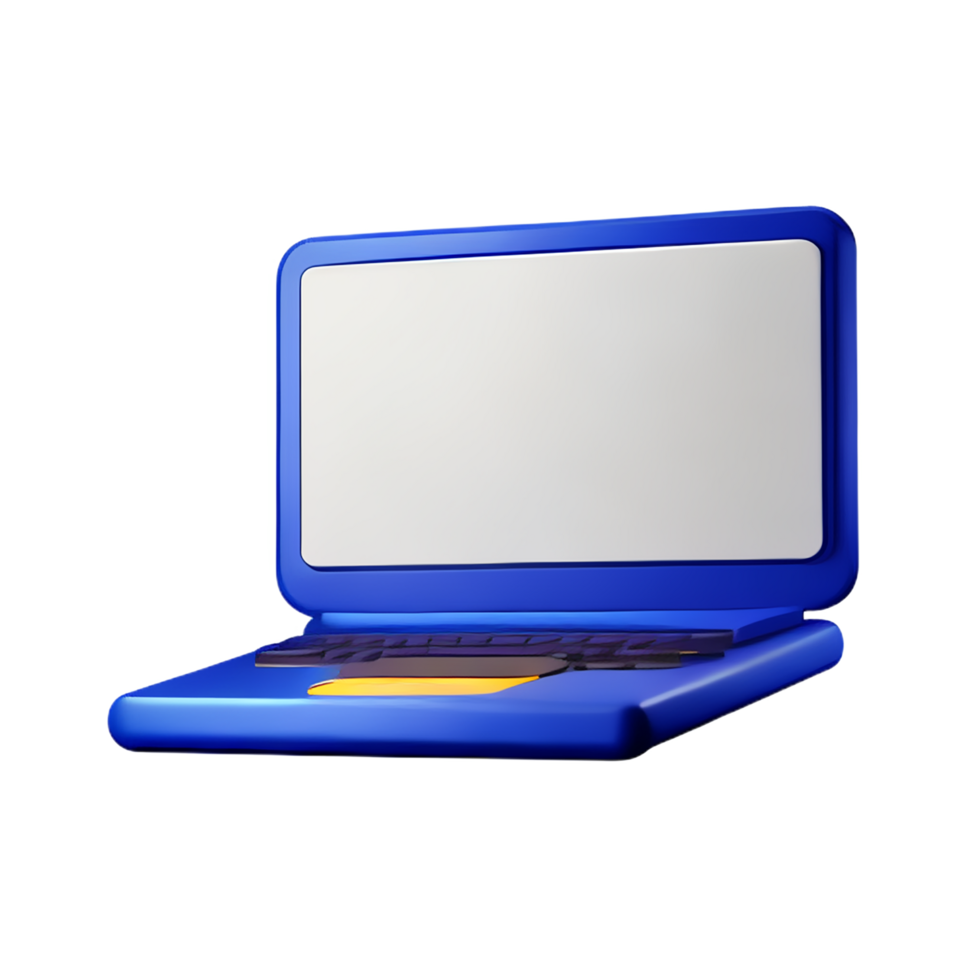 3d illustration of laptop school education icon png
