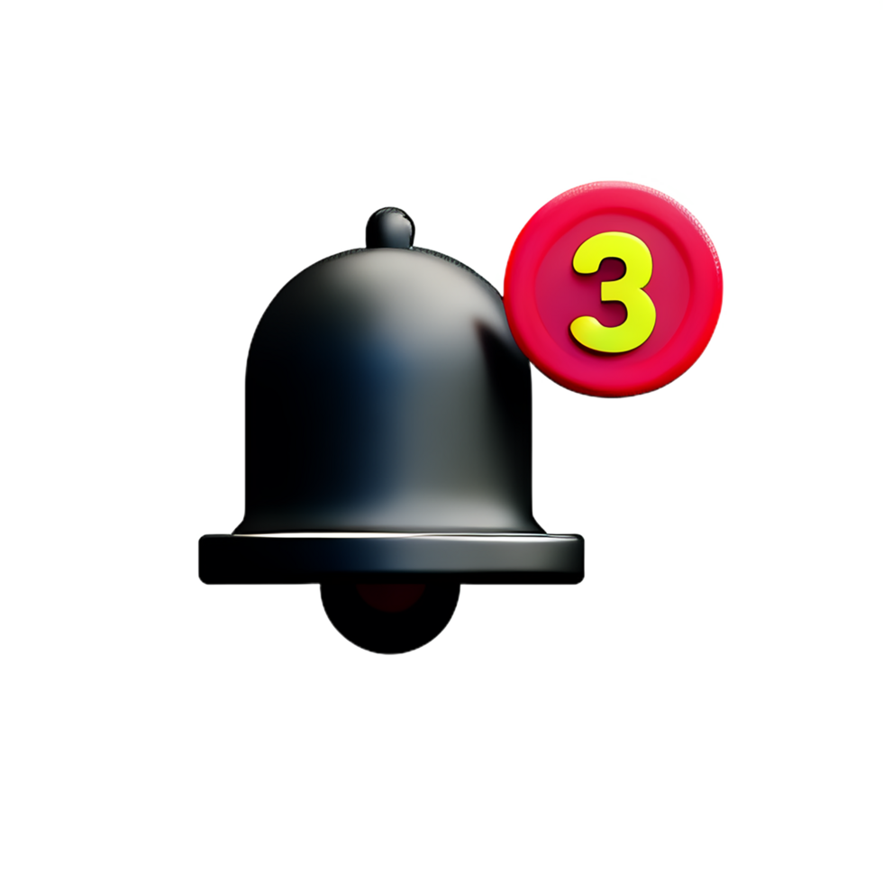notification bell 3d icon png