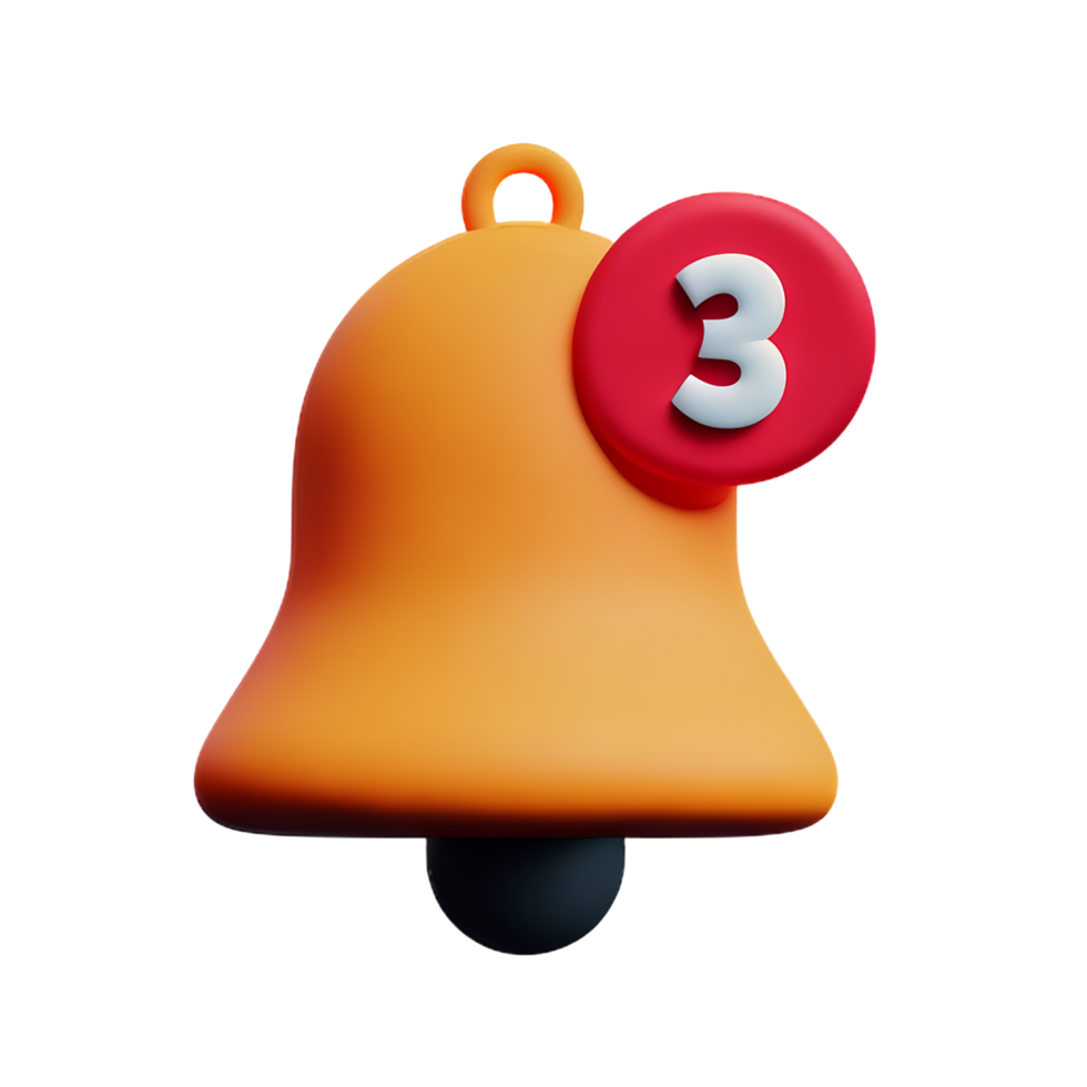 notification bell 3d icon png