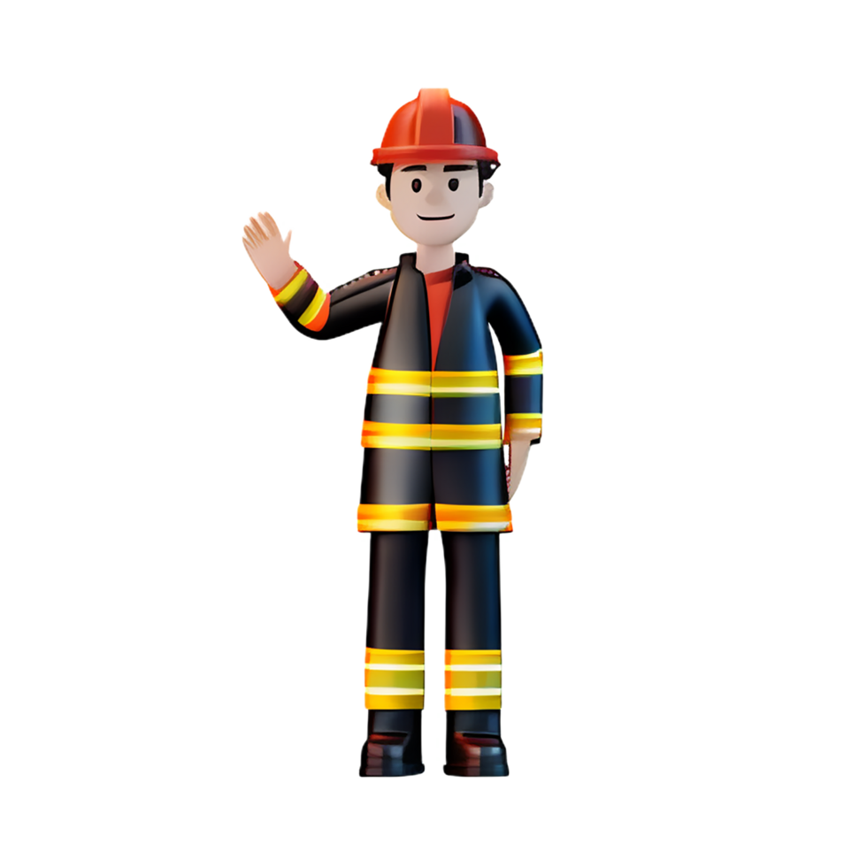 fire fighter 3d profession avatars illustrations png