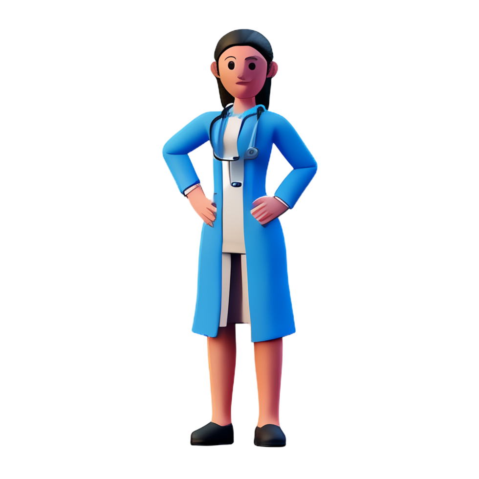 vrouw dokter 3d beroep avatars illustraties png