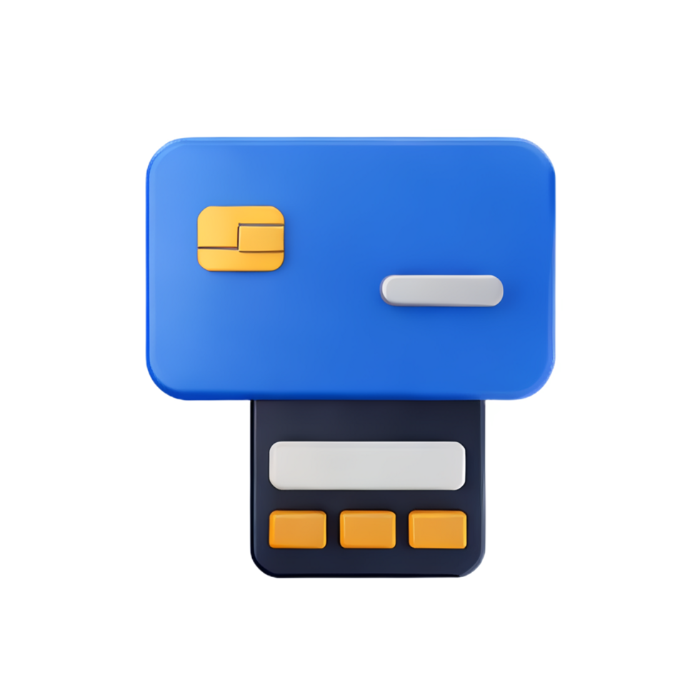 3d icon business payment card reader png